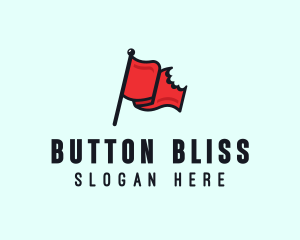 Red Bitten Flag logo design