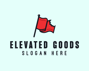 Red Bitten Flag logo design