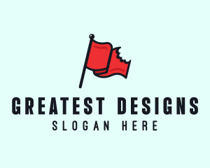 Red Bitten Flag logo design