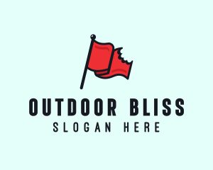 Red Bitten Flag logo design