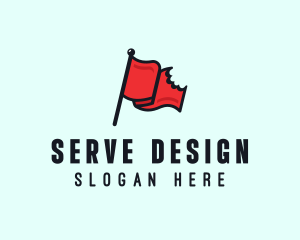 Red Bitten Flag logo design