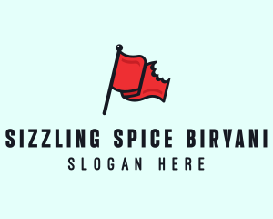 Red Bitten Flag logo design