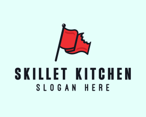 Red Bitten Flag logo design