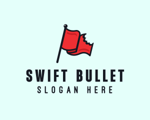 Red Bitten Flag logo design