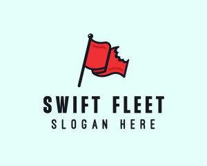 Red Bitten Flag logo design