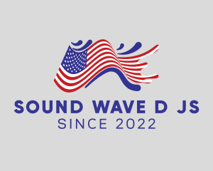 American Flag Surfing logo design