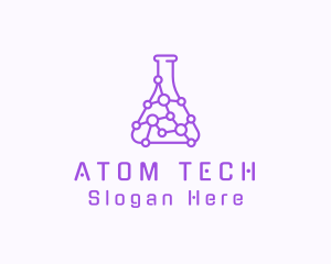 Molecule Chemistry Flask logo design