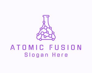 Molecule Chemistry Flask logo design