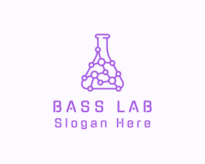 Molecule Chemistry Flask logo design