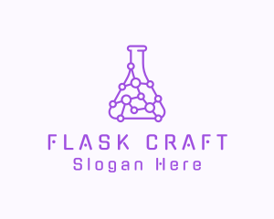 Molecule Chemistry Flask logo design