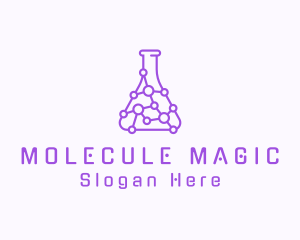 Molecule Chemistry Flask logo design