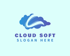 Cloud Weather Brush Stroke Letter C logo design