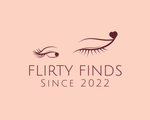 Flirt Wink Eyelash Cosmetics logo design