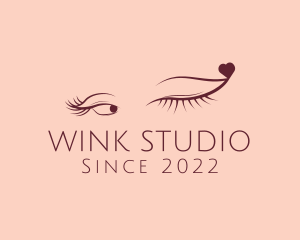 Flirt Wink Eyelash Cosmetics logo design