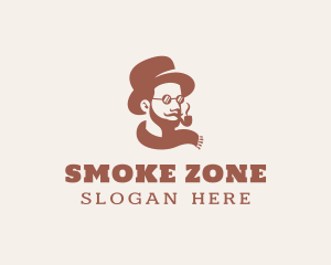 Scarf Man Smoking logo design