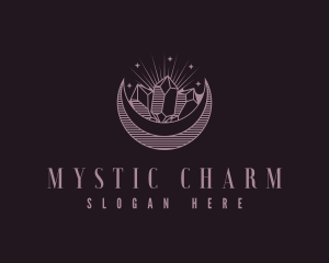 Mystical Crystal Moon logo design