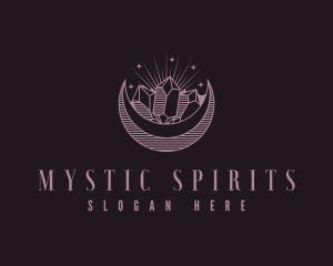 Mystical Crystal Moon logo design