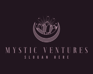 Mystical Crystal Moon logo design