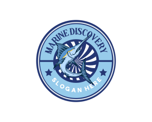 Marine Fishing Badge logo design