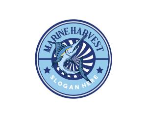 Marine Fishing Badge logo design