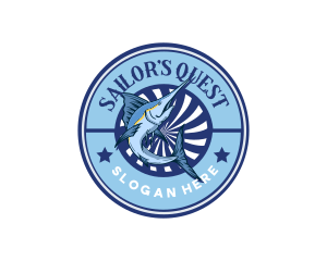 Marine Fishing Badge logo design