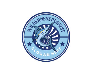 Marine Fishing Badge logo design