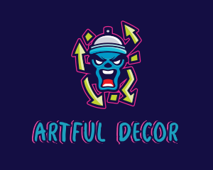 Angry Face Spray Can logo design