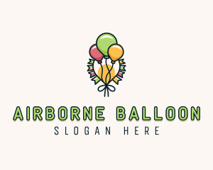 Party Flags Balloons logo design