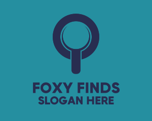 Blue Magnifying Glass logo design