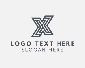 Trade - Marketing Stripe Line Letter X logo design
