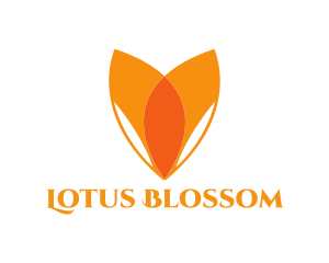 Orange Flower Lotus logo design