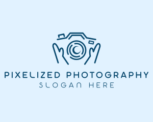 Hands Camera Lens logo design