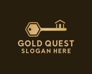 Gold House Key logo design