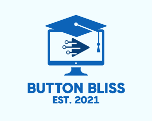 Blue Monitor Graduation logo design