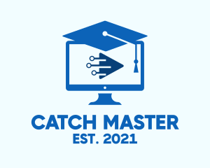 Blue Monitor Graduation logo design