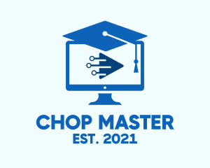 Blue Monitor Graduation logo design