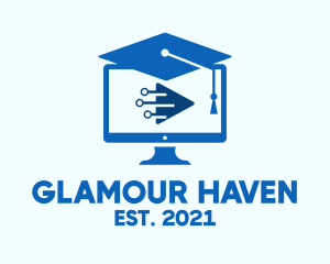Blue Monitor Graduation logo