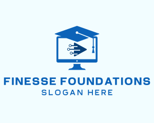 Blue Monitor Graduation logo