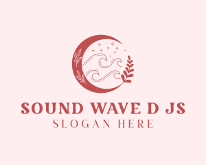 Floral Moon Wave logo design