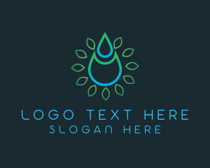 Abstract Water Droplet Leaf logo