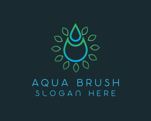 Abstract Water Droplet Leaf logo design