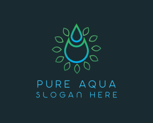 Abstract Water Droplet Leaf logo design