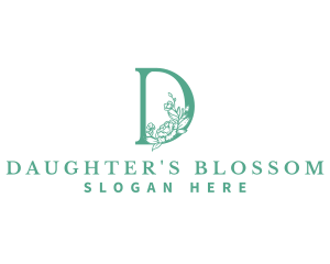 Natural Flower Floral Letter D logo design