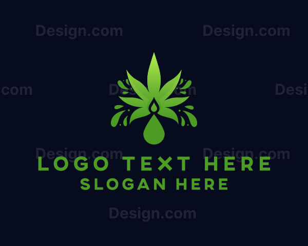 Marijuana Leaf Droplet Logo