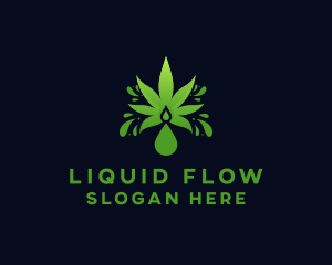 Marijuana Leaf Droplet logo design