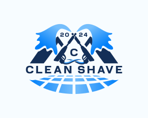 Pressure Washer Cleaning logo design