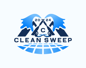 Pressure Washer Cleaning logo design