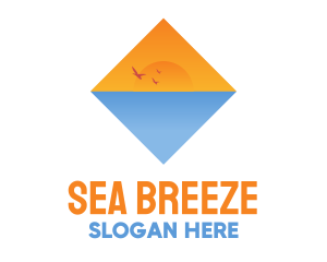 Sunset Sea Horizon logo design