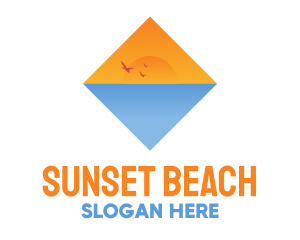 Sunset Sea Horizon logo design