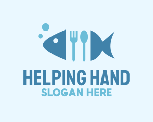 Fish Seafood Cutlery Diner Logo